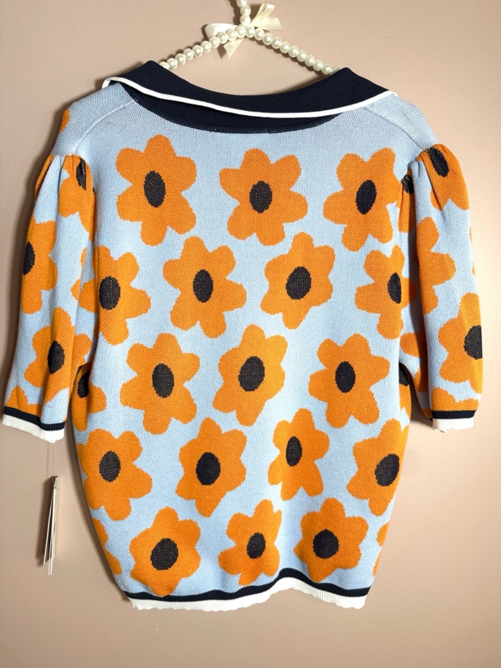 Nanette Lepore Short Sleeve Collared Sweater - Picture 3 of 5